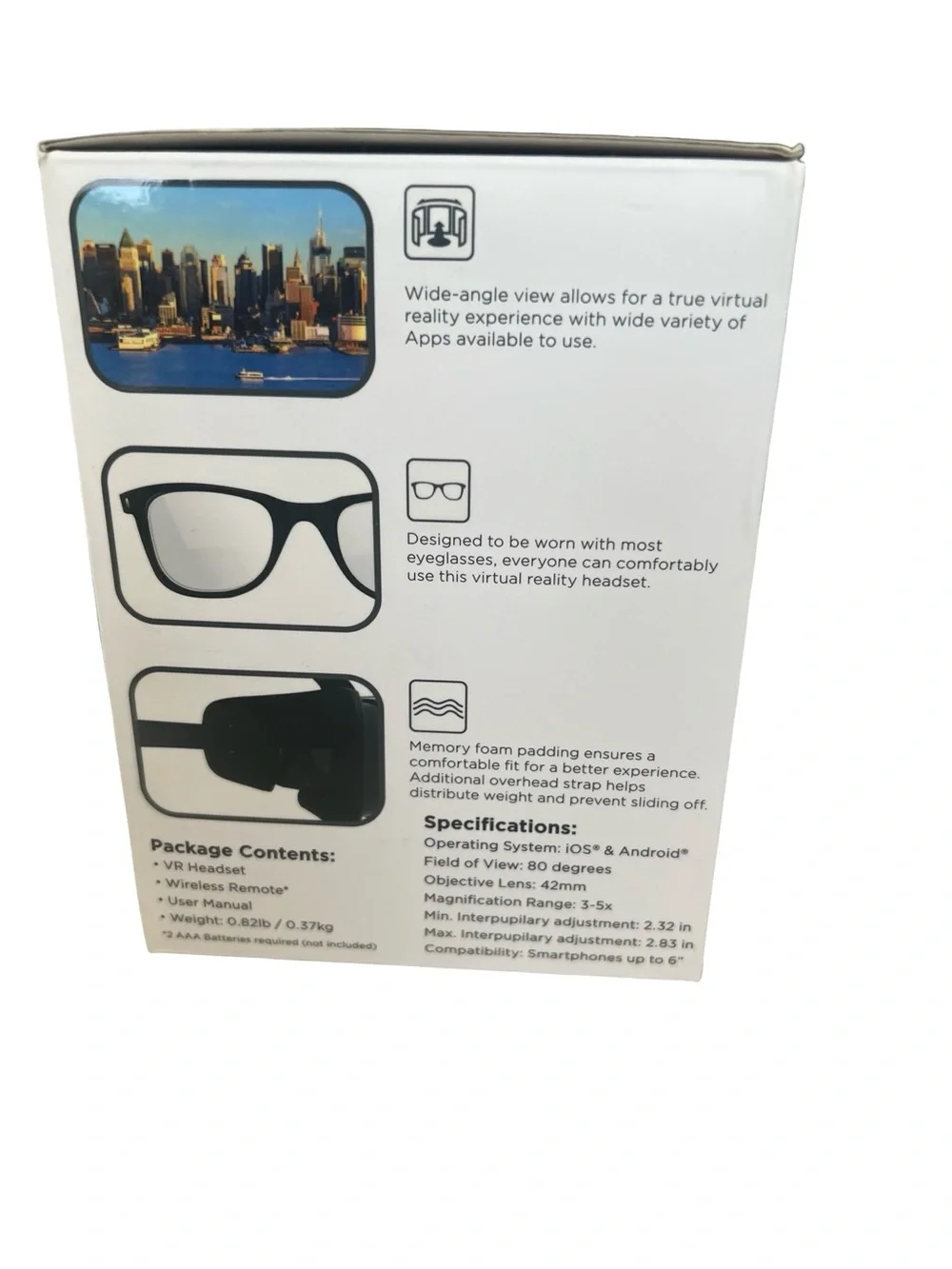 Cynoculars Virtual Reality Headset + Remote - Black